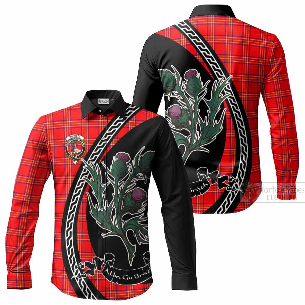 Burnett Family Crest Tartan Long Sleeve Button Shirts Alba Thistle Inspired - Tartan Vibes Clothing