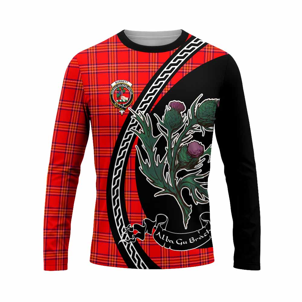 Burnett Family Crest Tartan Long Sleeve T-Shirt Alba Thistle Inspired - Tartan Vibes Clothing