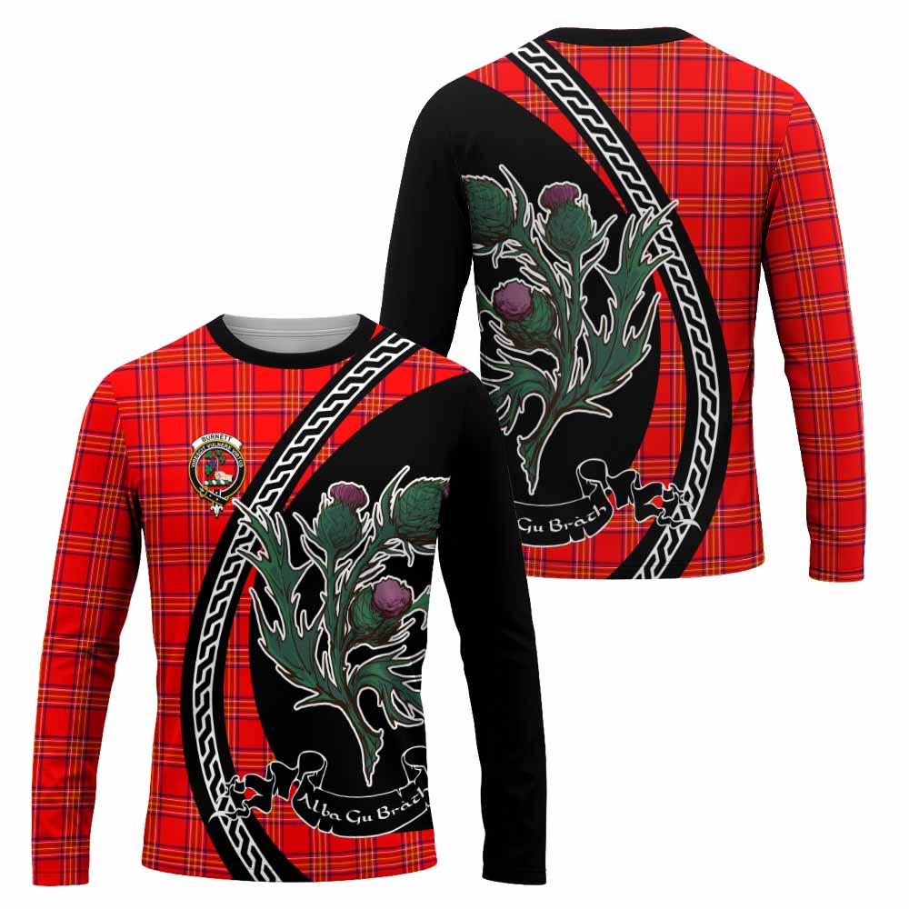 Burnett Family Crest Tartan Long Sleeve T-Shirt Alba Thistle Inspired - Tartan Vibes Clothing