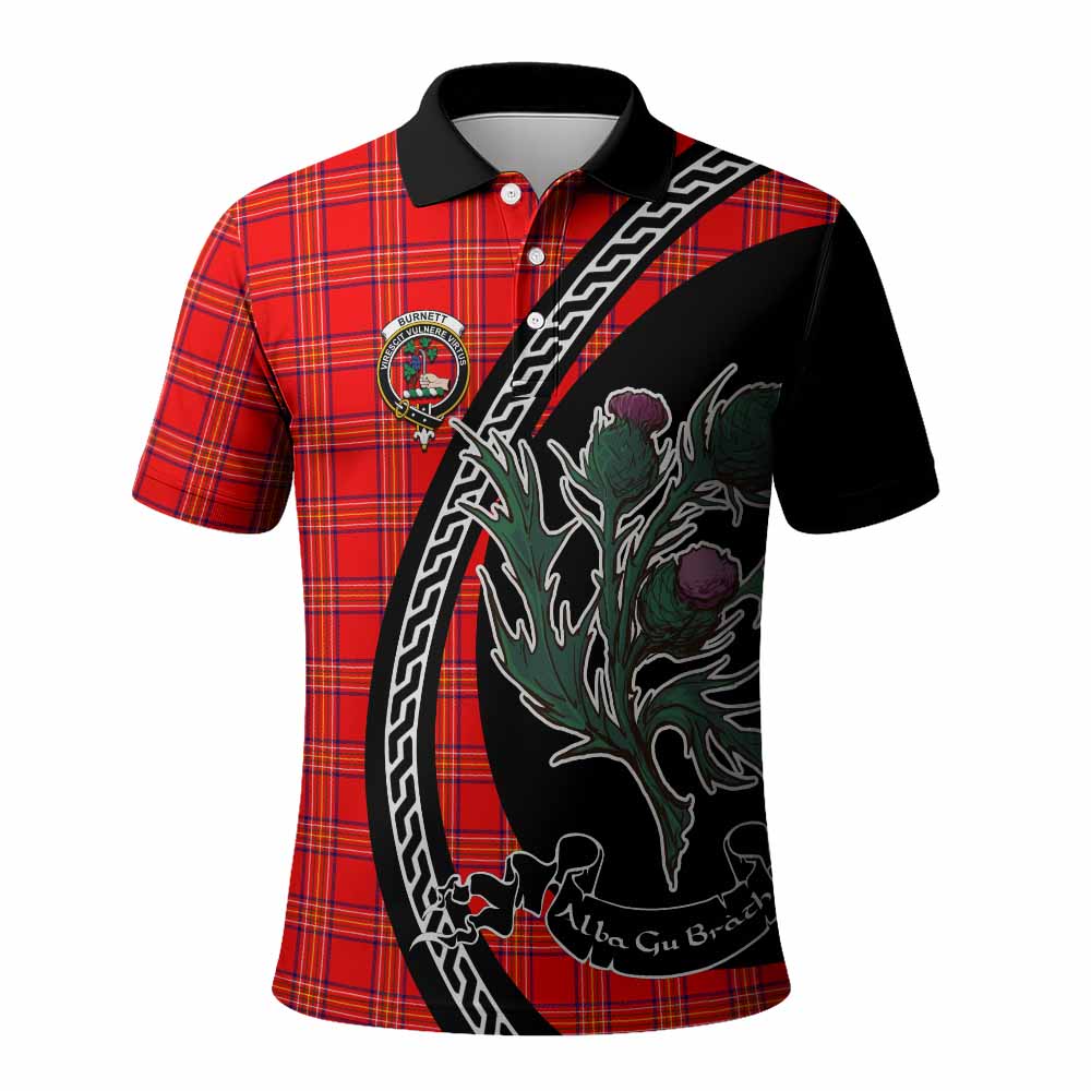 Burnett Family Crest Tartan Polo Shirt Alba Thistle Inspired - Tartan Vibes Clothing