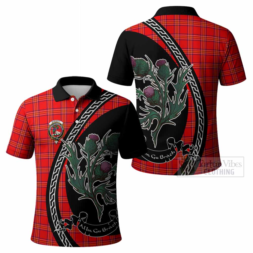 Burnett Family Crest Tartan Polo Shirt Alba Thistle Inspired - Tartan Vibes Clothing
