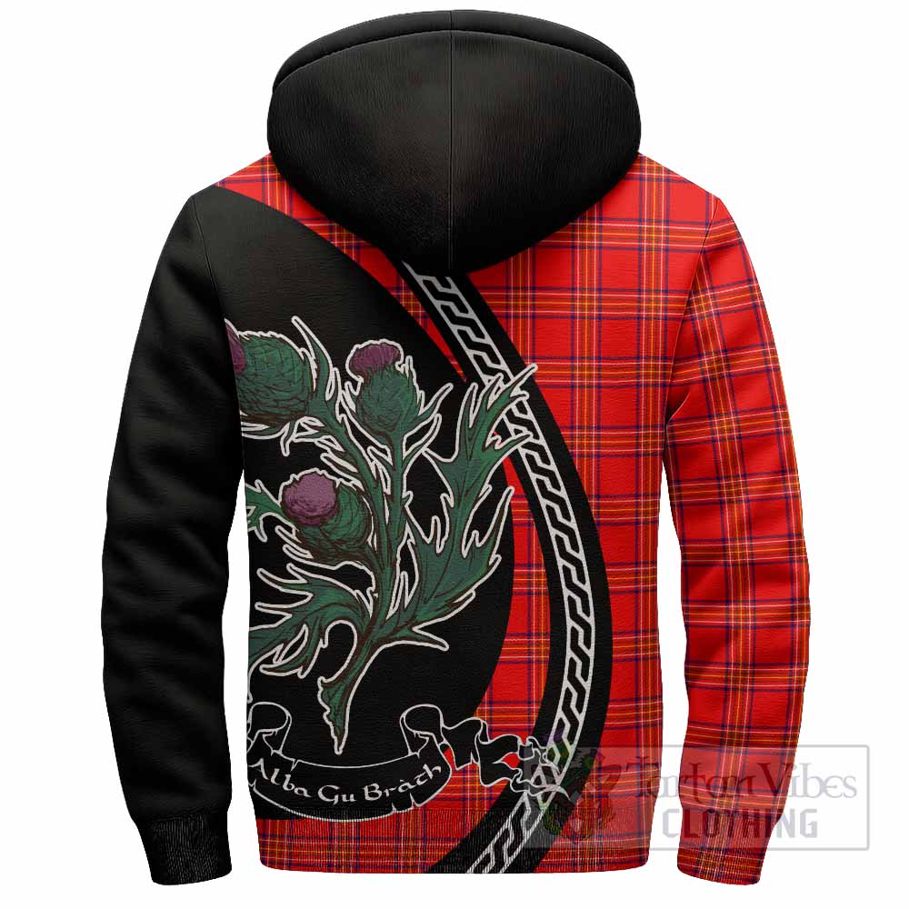 Burnett Family Crest Tartan Sherpa Hoodie Alba Thistle Inspired - Tartan Vibes Clothing