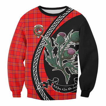 Burnett Family Crest Tartan Sweatshirt Alba Thistle Inspired
