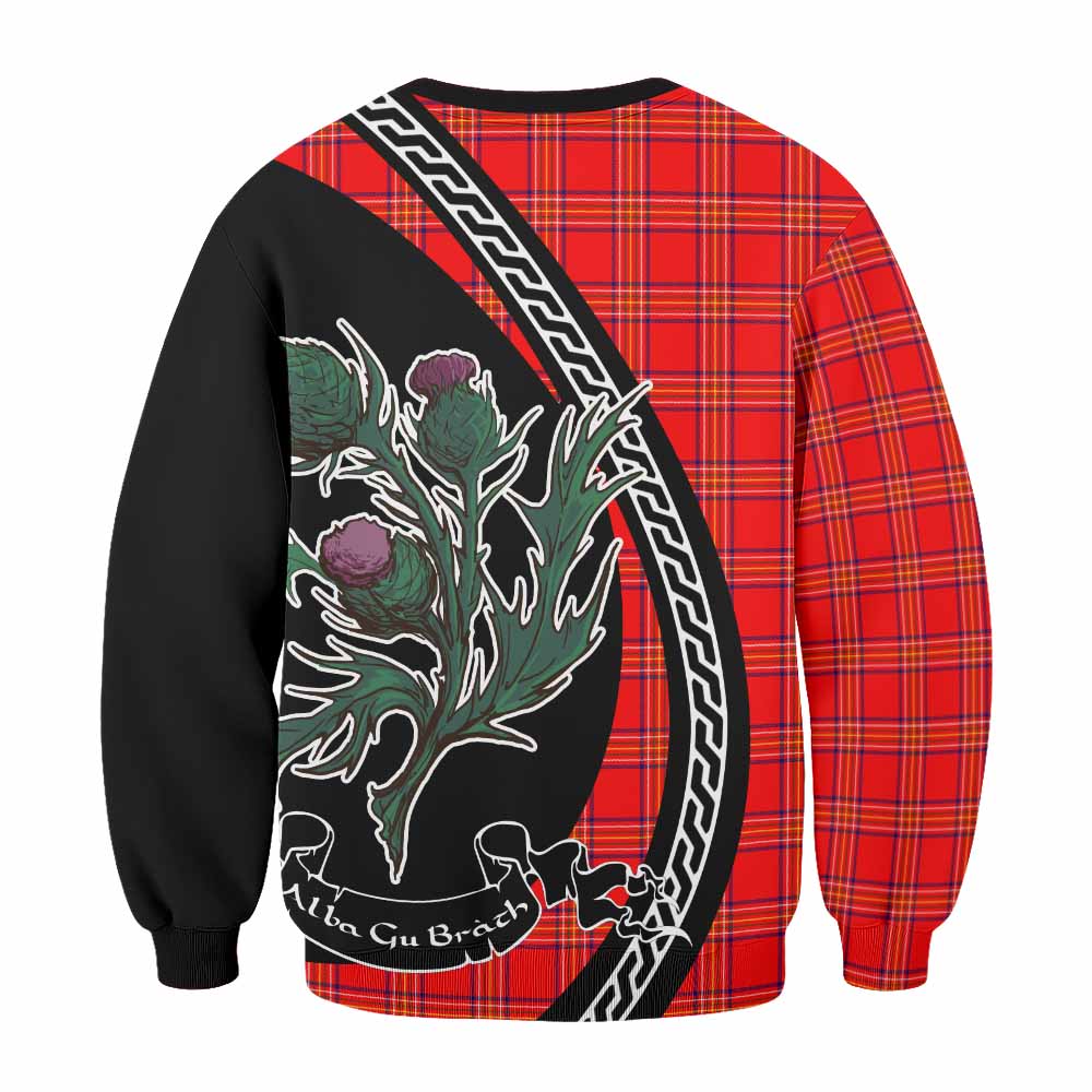Burnett Family Crest Tartan Sweatshirt Alba Thistle Inspired - Tartan Vibes Clothing