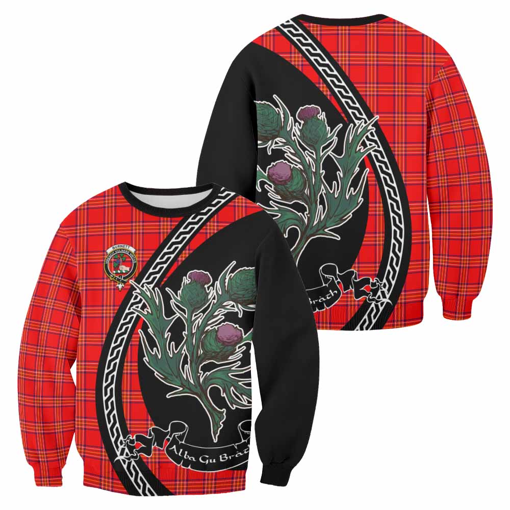 Burnett Family Crest Tartan Sweatshirt Alba Thistle Inspired - Tartan Vibes Clothing
