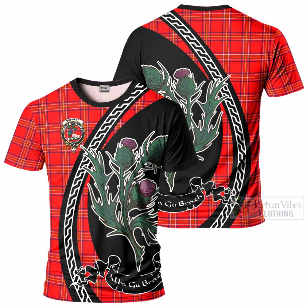 Burnett Family Crest Tartan T-Shirt Alba Thistle Inspired - Tartan Vibes Clothing