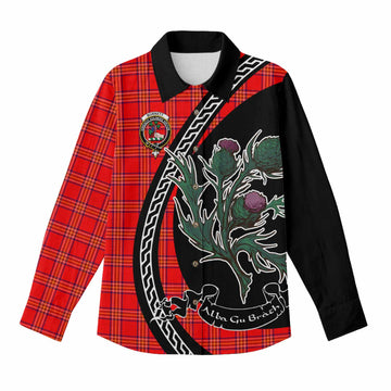 Burnett Family Crest Tartan Women Casual Shirt Alba Thistle Inspired - Tartan Vibes Clothing