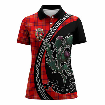 Burnett Family Crest Tartan Women Polo Shirt Alba Thistle Inspired - Tartan Vibes Clothing