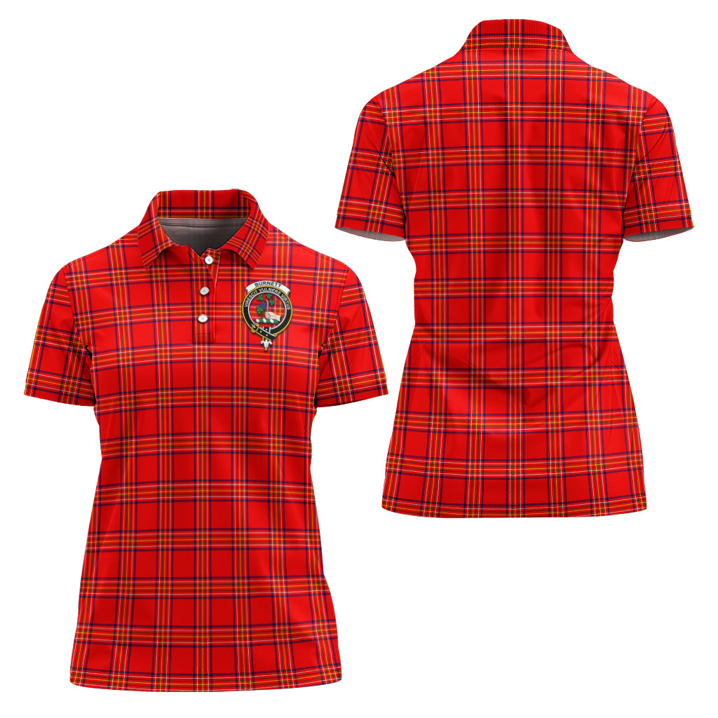 Burnett Modern Tartan Polo Shirt with Family Crest For Women Women