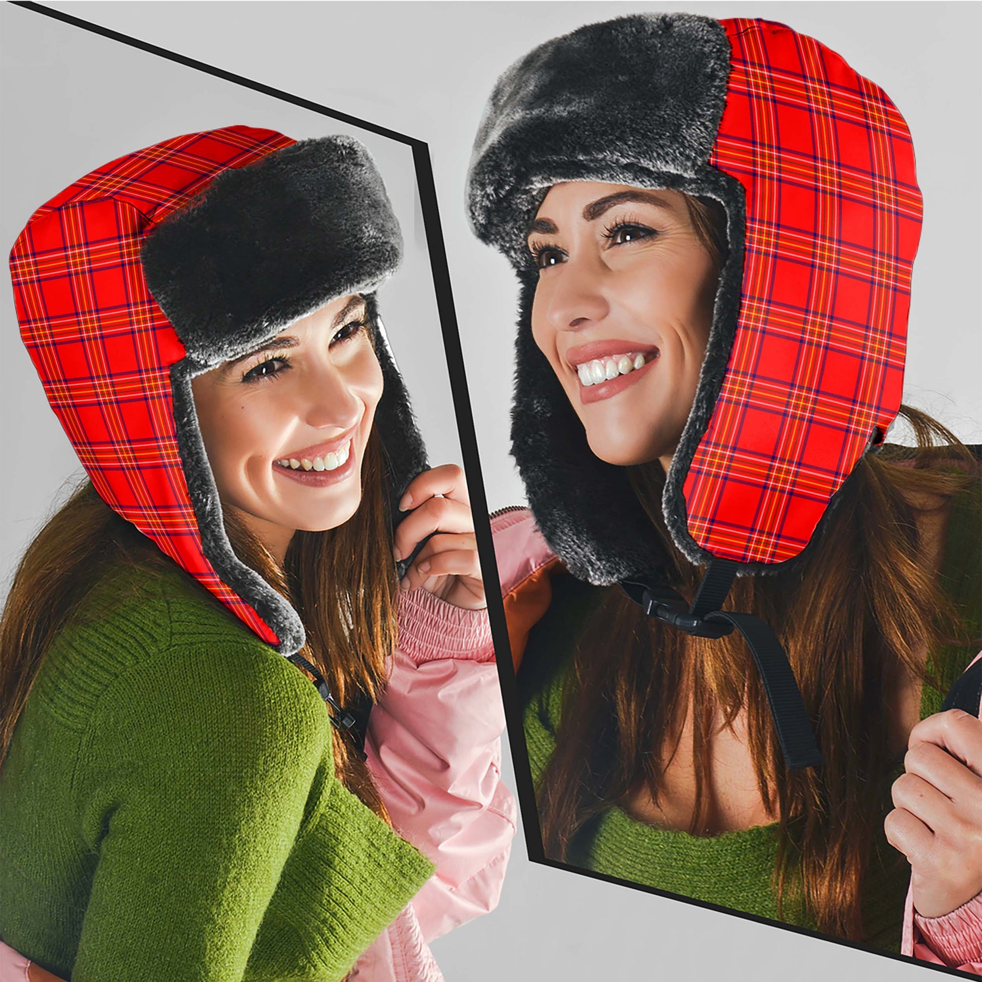 Burnett Tartan Winter Trapper Hat Winter Trapper Hat Universal Fit Circumference 22.8in (58cm) - Tartan Vibes Clothing