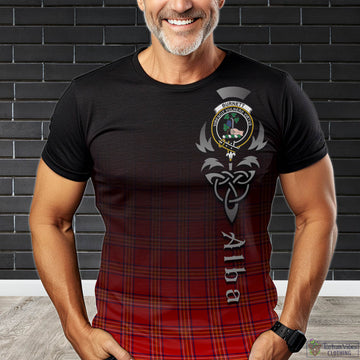 Burnett Tartan T-Shirt Featuring Alba Gu Brath Family Crest Celtic Inspired
