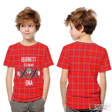 Burnett Modern Tartan Kid T-Shirt with Family Crest DNA In Me Style Youth XL Size14 - Tartanvibesclothing Shop