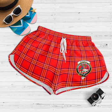 Burnett Tartan Womens Shorts with Family Crest