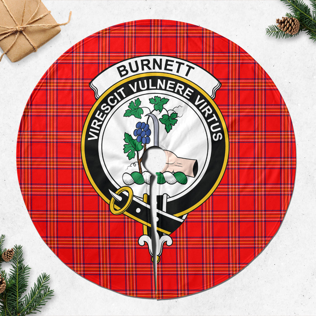 Burnett Modern Tartan Christmas Tree Skirt with Family Crest - Tartanvibesclothing