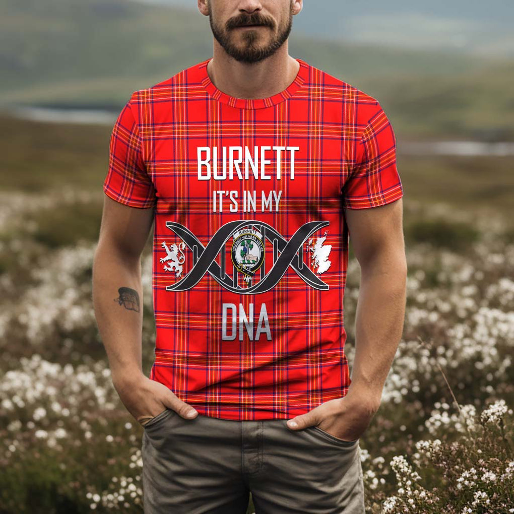 Burnett Modern Tartan T-Shirt with Family Crest DNA In Me Style Kid's Shirt - Tartan Vibes Clothing