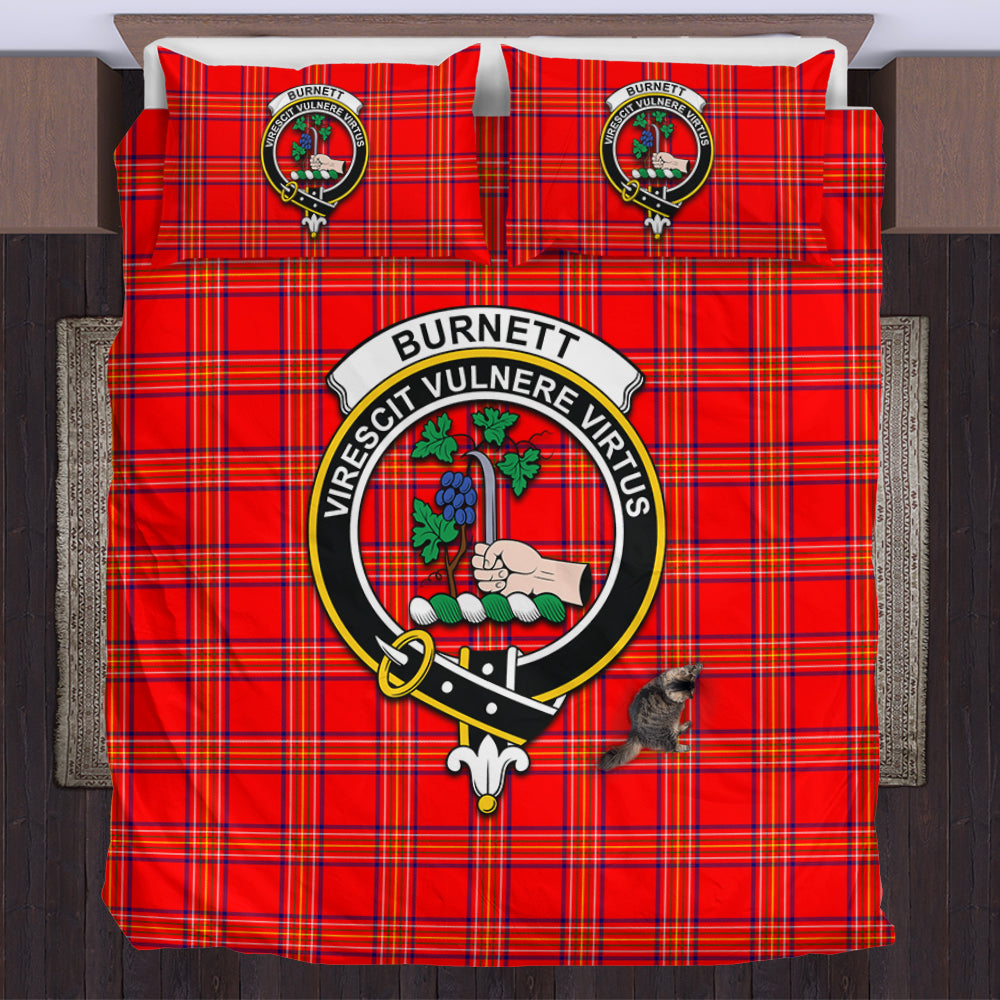 Burnett Tartan Bedding Set with Family Crest UK Bedding Set - Tartan Vibes Clothing