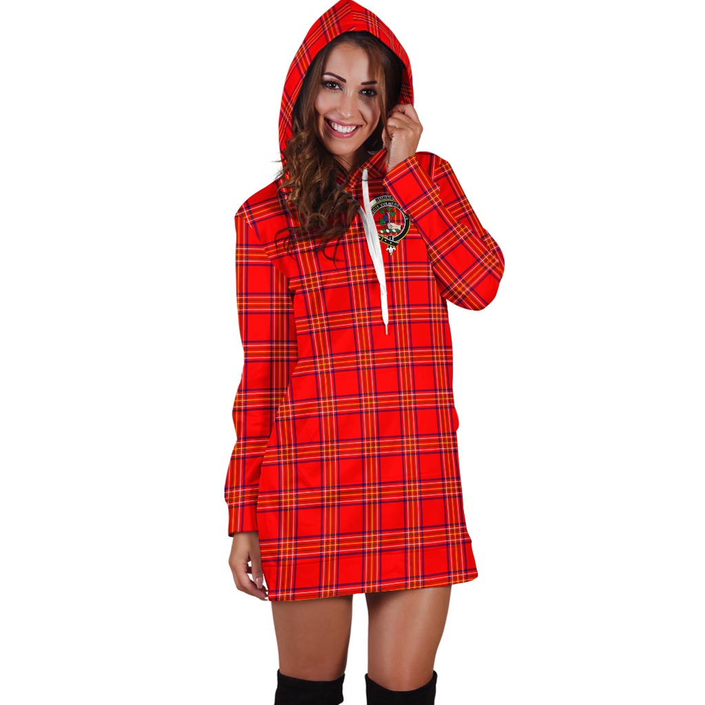Burnett Modern Tartan Hoodie Dress with Family Crest - Tartan Vibes Clothing