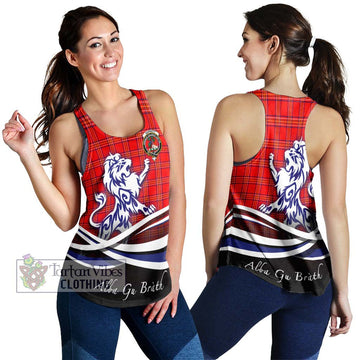 Burnett Modern Tartan Women's Racerback Tanks with Alba Gu Brath Regal Lion Emblem 4XL - Tartanvibesclothing Shop