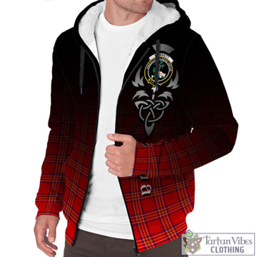Burnett Tartan Sherpa Hoodie Featuring Alba Gu Brath Family Crest Celtic Inspired