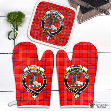 Burnett Modern Tartan Combo Oven Mitt & Pot-Holder with Family Crest Combo 1 Oven Mitt & 1 Pot-Holder White - Tartan Vibes Clothing