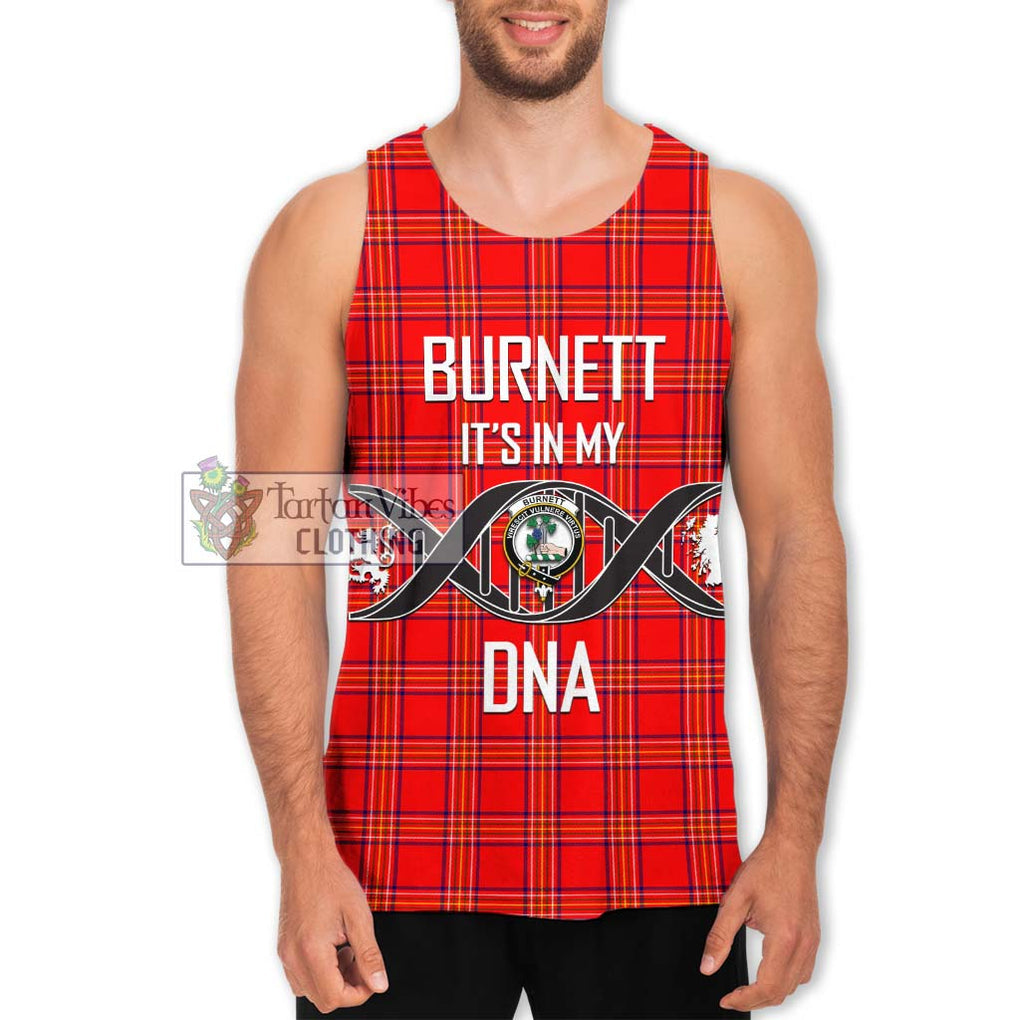 Burnett Modern Tartan Men's Tank Top with Family Crest DNA In Me Style Men - Tartanvibesclothing Shop