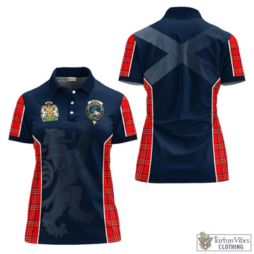Tartan Vibes Clothing Burnett Modern Tartan Women's Polo Shirt with Family Crest and Lion Rampant Vibes Sport Style
