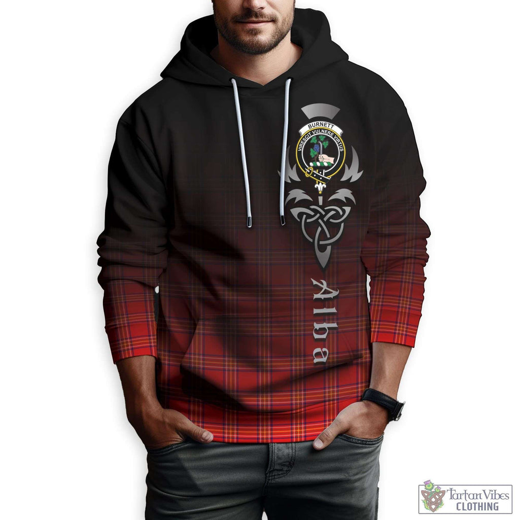 Tartan Vibes Clothing Burnett Modern Tartan Hoodie Featuring Alba Gu Brath Family Crest Celtic Inspired