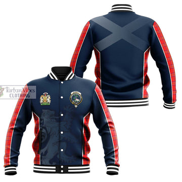 Burnett Modern Tartan Baseball Jacket with Family Crest and Lion Rampant Vibes Sport Style Unisex - Tartan Vibes Clothing