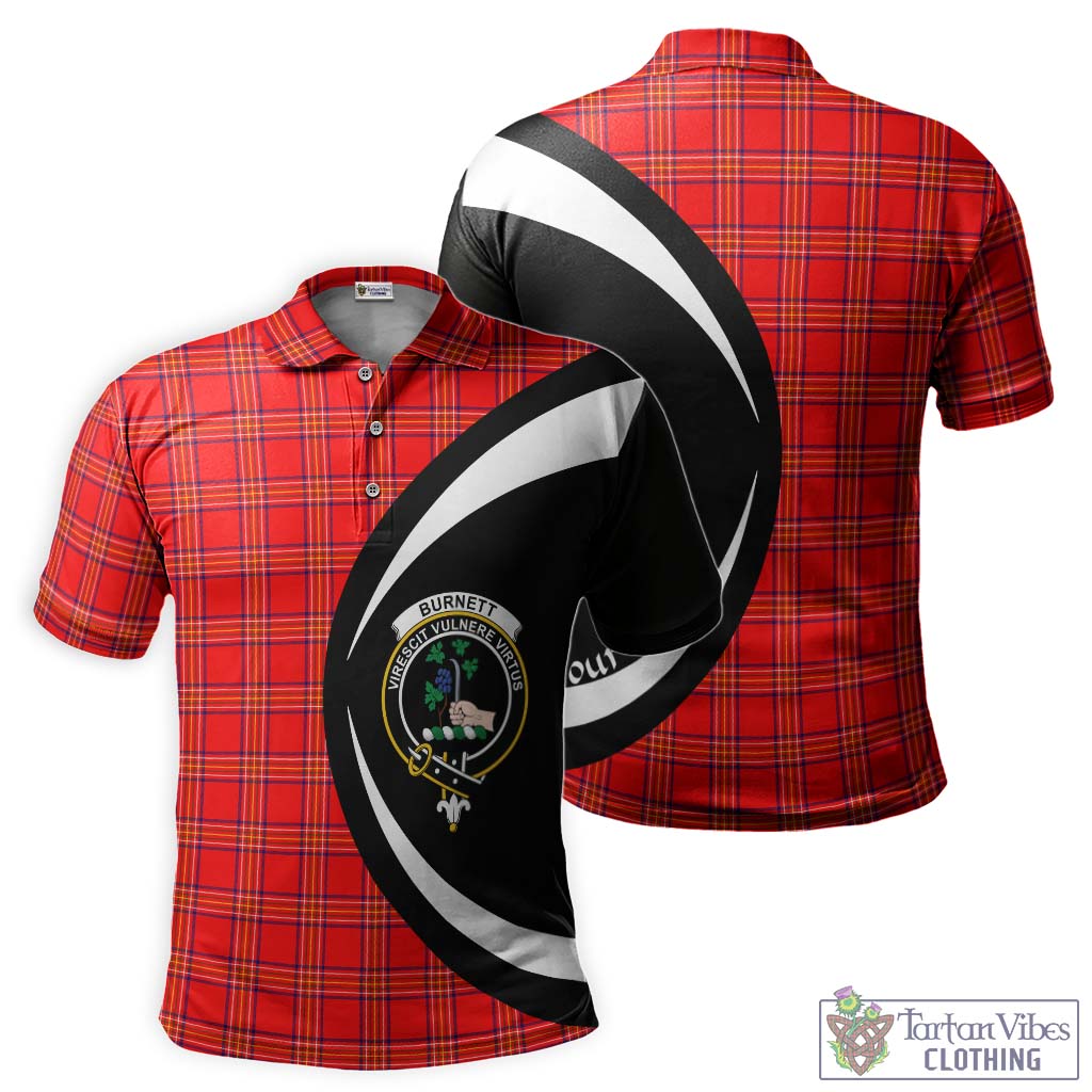 Burnett Modern Tartan Men's Polo Shirt with Family Crest Circle Style Kid - Tartan Vibes Clothing