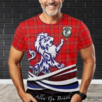 Burnett Modern Tartan T-Shirt with Alba Gu Brath Regal Lion Emblem