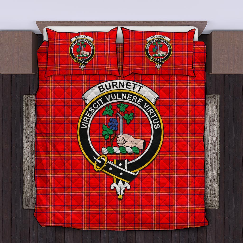 Burnett Modern Tartan Quilt Bed Set with Family Crest Twin - Tartan Vibes Clothing