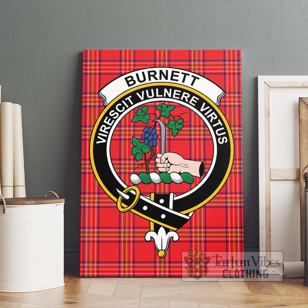 Burnett Tartan Canvas Print Wall Art with Family Crest Without Frame - Tartan Vibes Clothing