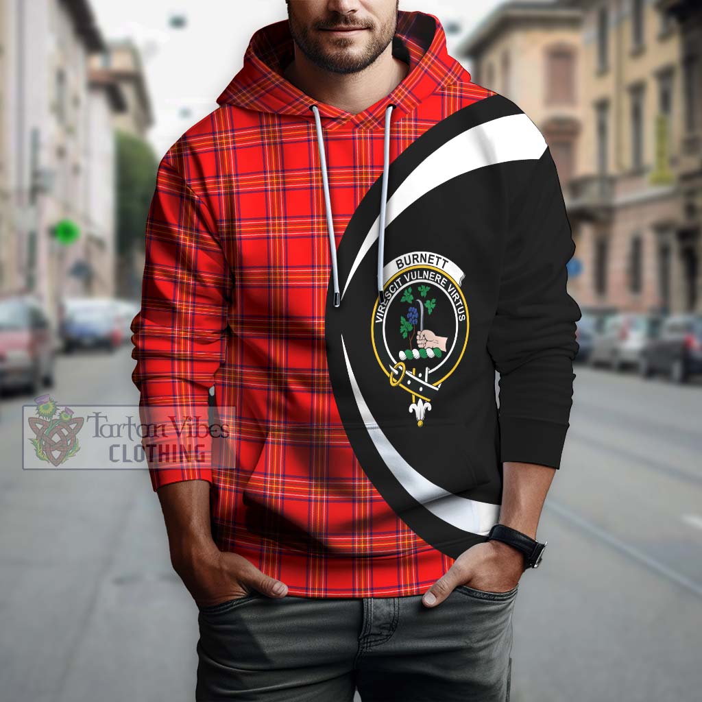 Tartan Vibes Clothing Burnett Modern Tartan Hoodie with Family Crest Circle Style