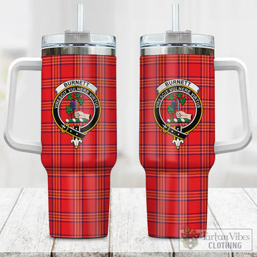 Tartan Vibes Clothing Burnett Modern Tartan and Family Crest Tumbler with Handle