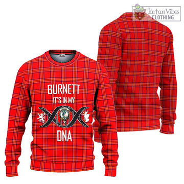 Burnett Modern Tartan Knitted Sweater with Family Crest DNA In Me Style Unisex - Tartanvibesclothing Shop
