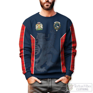 Tartan Vibes Clothing Burnett Modern Tartan Sweater with Family Crest and Lion Rampant Vibes Sport Style