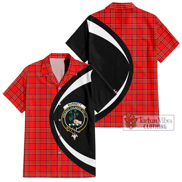 Burnett Tartan Hawaiian Shirt with Family Crest Circle Style
