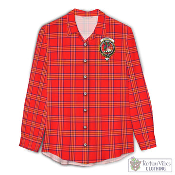 Tartan Vibes Clothing Burnett Modern Tartan Womens Casual Shirt with Family Crest