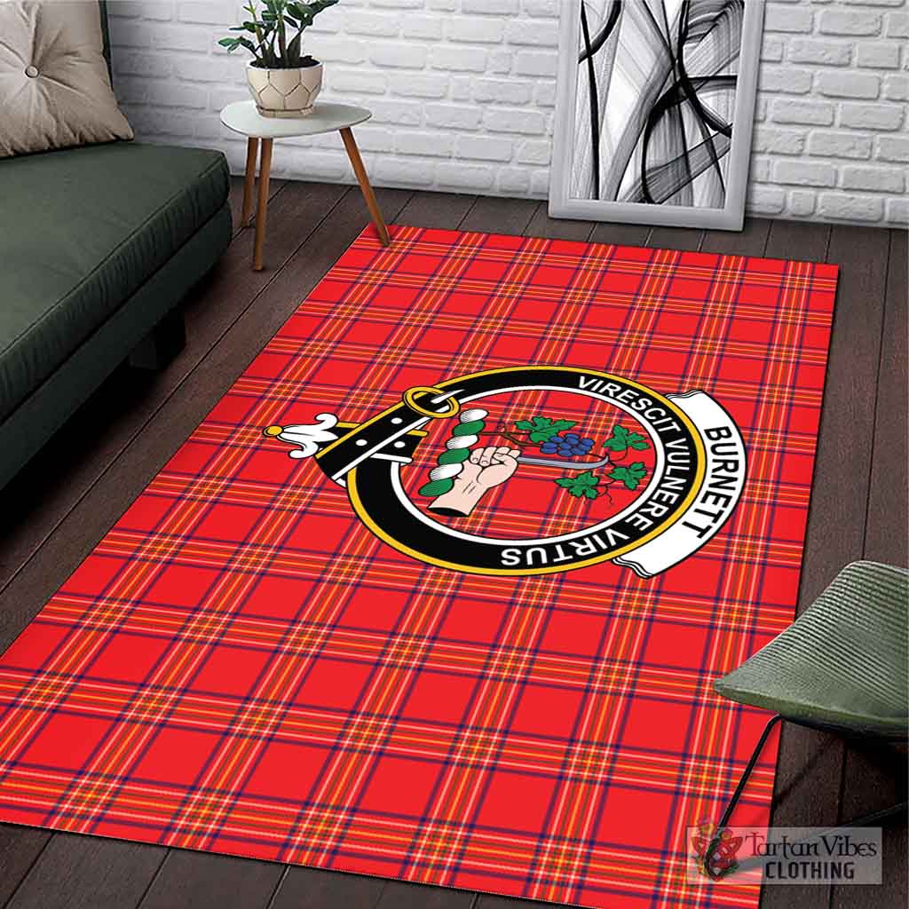 Tartan Vibes Clothing Burnett Modern Tartan Area Rug with Family Crest