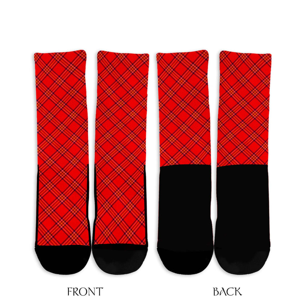 Burnett Tartan Crew Socks Cross Style - Tartan Vibes Clothing
