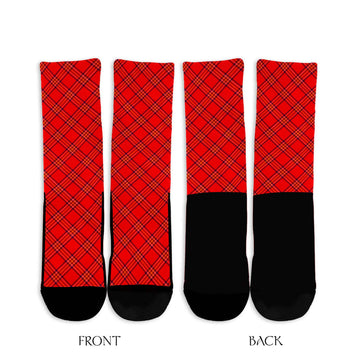 Burnett Tartan Crew Socks Cross Style - Tartan Vibes Clothing
