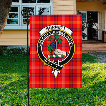 Burnett Tartan Garden Flag with Family Crest