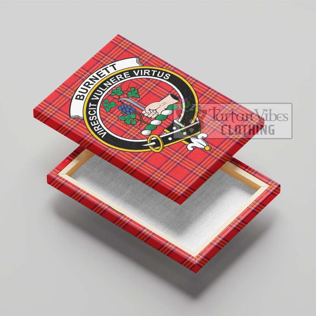 Burnett Tartan Canvas Print Wall Art with Family Crest - Tartan Vibes Clothing