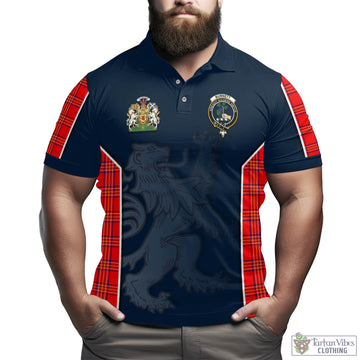 Burnett Tartan Men's Polo Shirt with Family Crest and Lion Rampant Vibes Sport Style