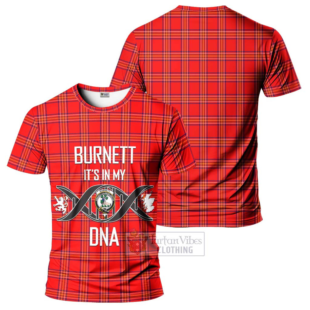 Burnett Modern Tartan T-Shirt with Family Crest DNA In Me Style - Tartan Vibes Clothing