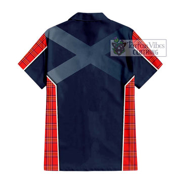 Burnett Tartan Hawaiian Shirt with Family Crest and Lion Rampant Vibes Sport Style