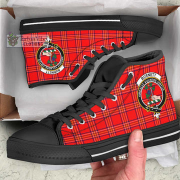 Burnett Tartan High Top Shoes with Family Crest