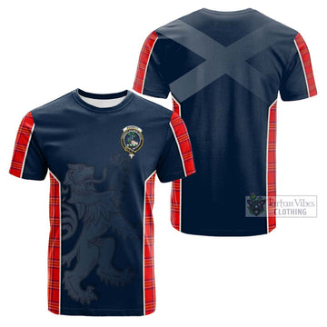 Burnett Tartan Cotton T-shirt with Family Crest and Lion Rampant Vibes Sport Style