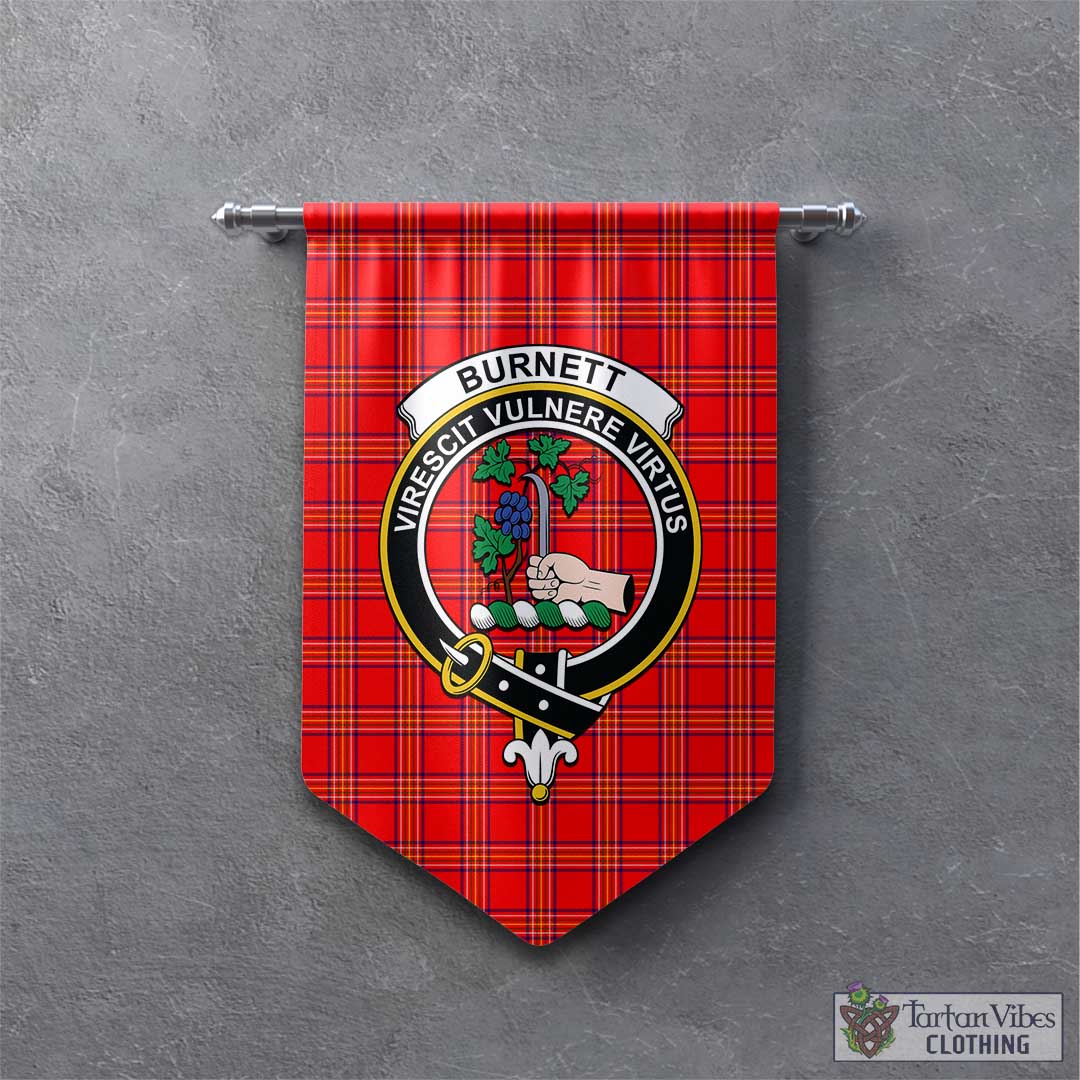 Tartan Vibes Clothing Burnett Modern Tartan Gonfalon, Tartan Banner with Family Crest
