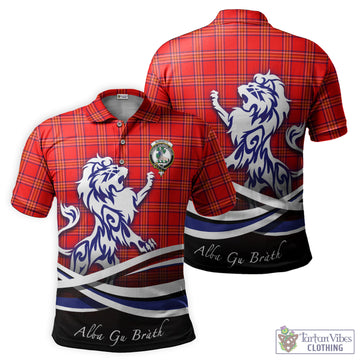 Burnett Modern Tartan Polo Shirt with Alba Gu Brath Regal Lion Emblem